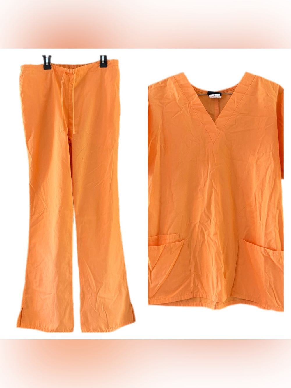 Cherokee Workwear Orange Women's Scrub Set Pants XS & Top small